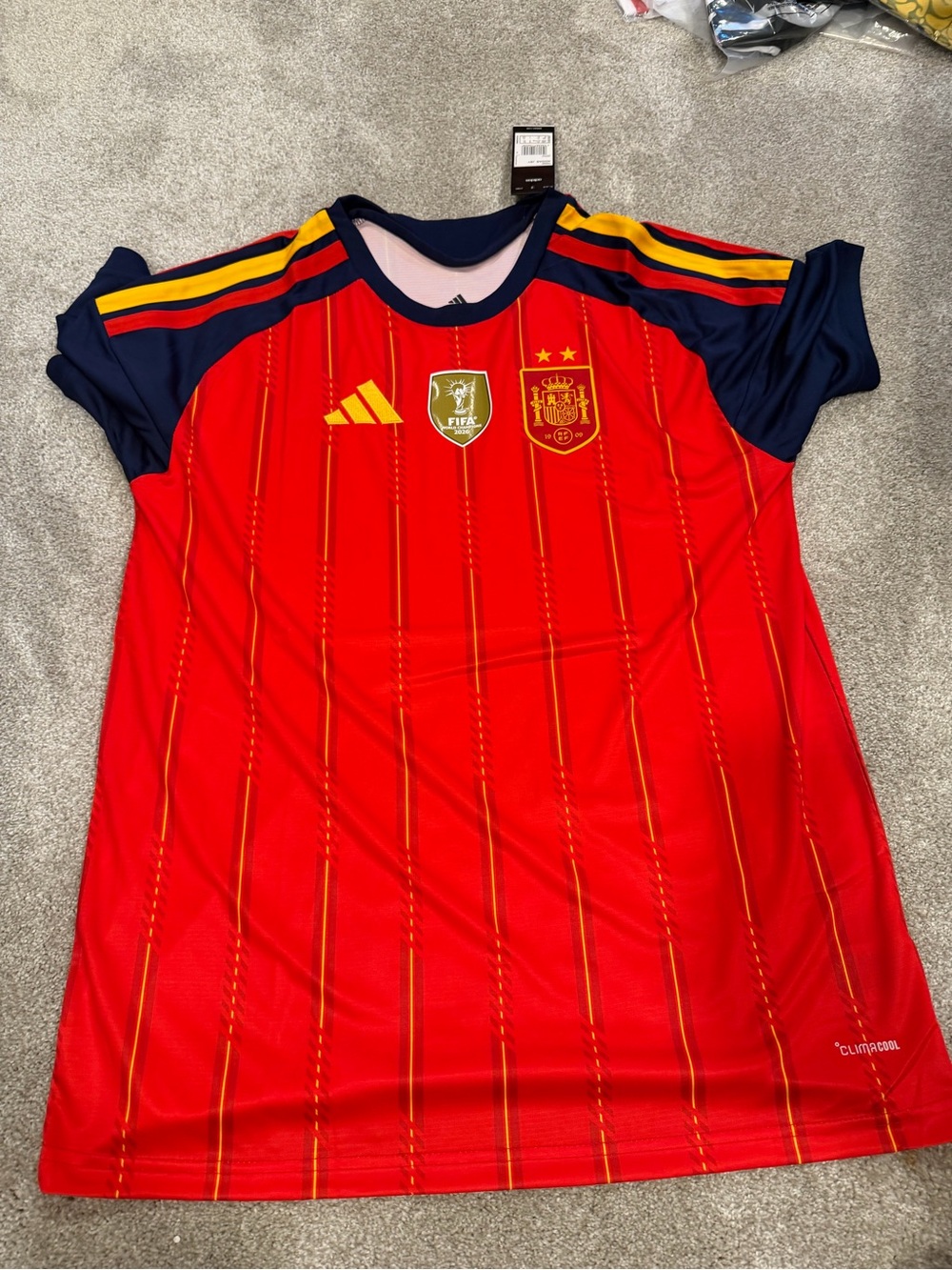 2026 fifa Adidas men’s World Cup winner  Spain Red Soccer Jersey SLIM FIT w star